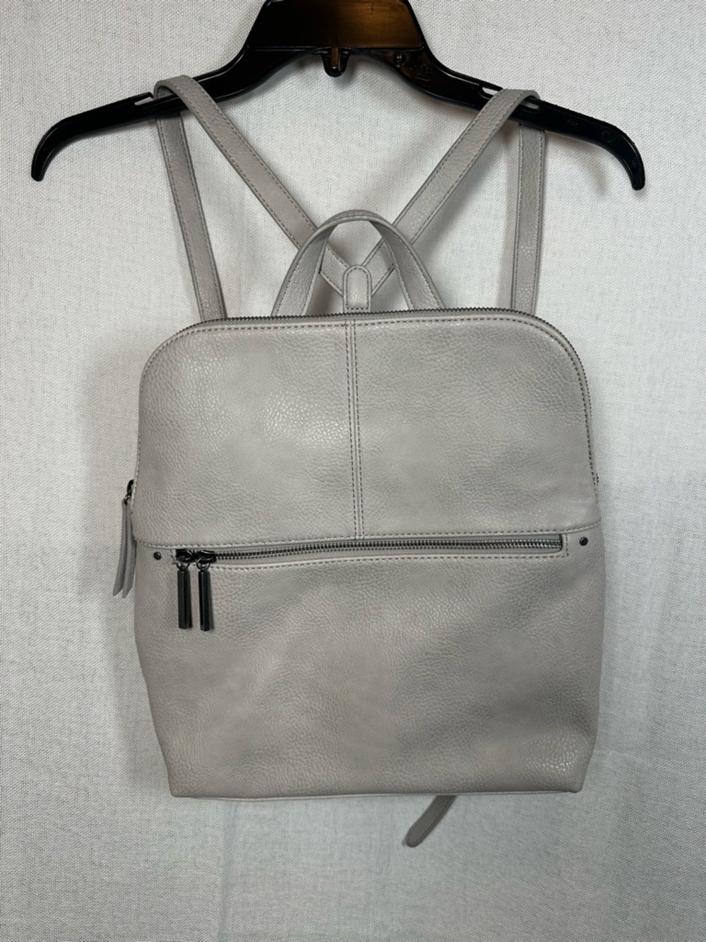 Market & Spruce Light Gray Pleather Backpack